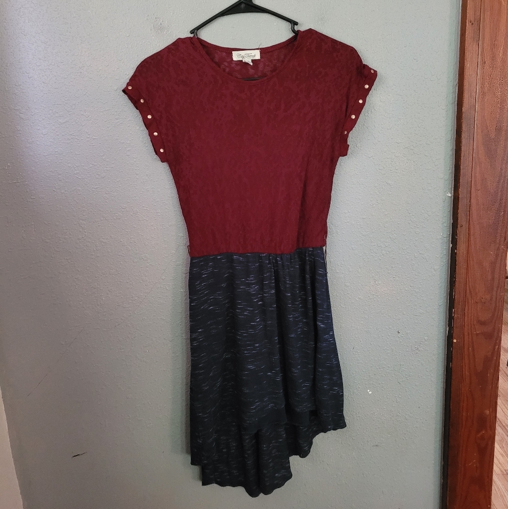 City Trends Short Sleeve High Low Dress Women's Size XS